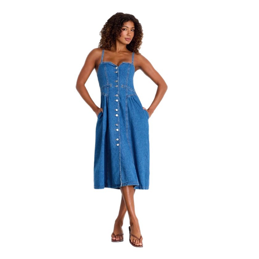 BelleDivo Denim Slip Dress for Women