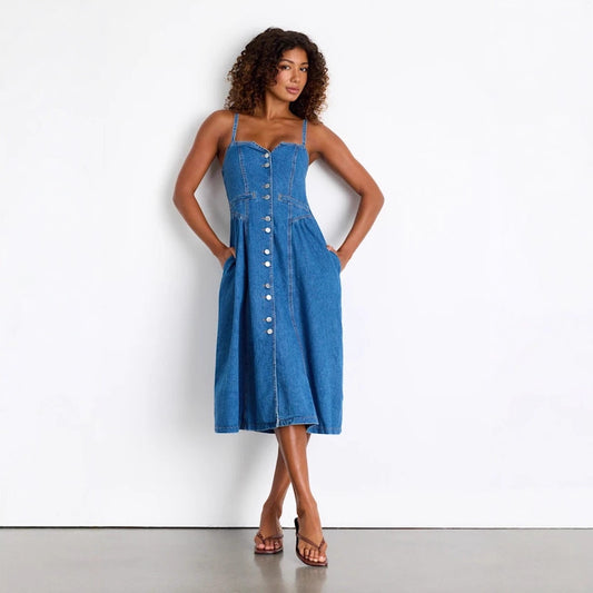 BelleDivo Denim Slip Dress for Women